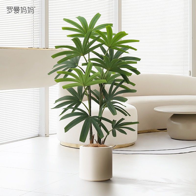 可開票 超低價 免運 高階輕奢模擬綠植棕竹盆栽仿生假植物室內客廳櫥窗景觀裝飾擺件 快速發貨