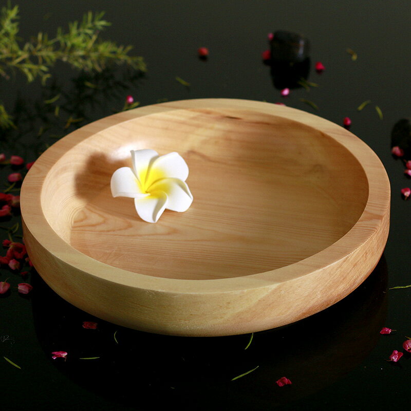 促銷實木質圓形托盤點心碟日式木盤零食水果盤特色早餐木碟出口碟