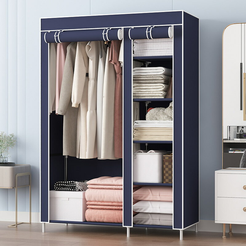 簡易衣櫃收納儲物時尚簡約無紡佈組裝折疊經濟型佈衣櫥