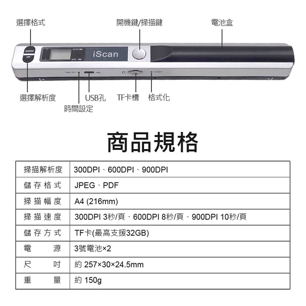 SCAN01 iSCAN A4手持掃描機 3秒快速掃描 支援TF卡32GB 900DPI解析度 | 小婷電腦旗艦店直營店 | 樂天市場Rakuten