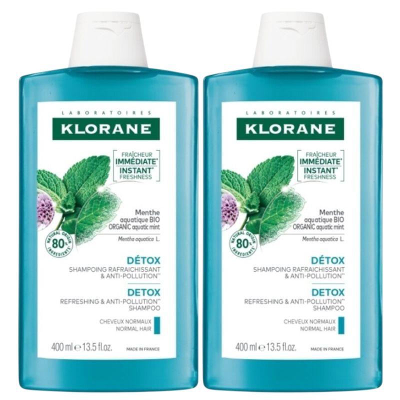 Klorane蔻蘿蘭 頭皮淨化涼感洗髮精400ml 兩入組【德芳保健藥妝】