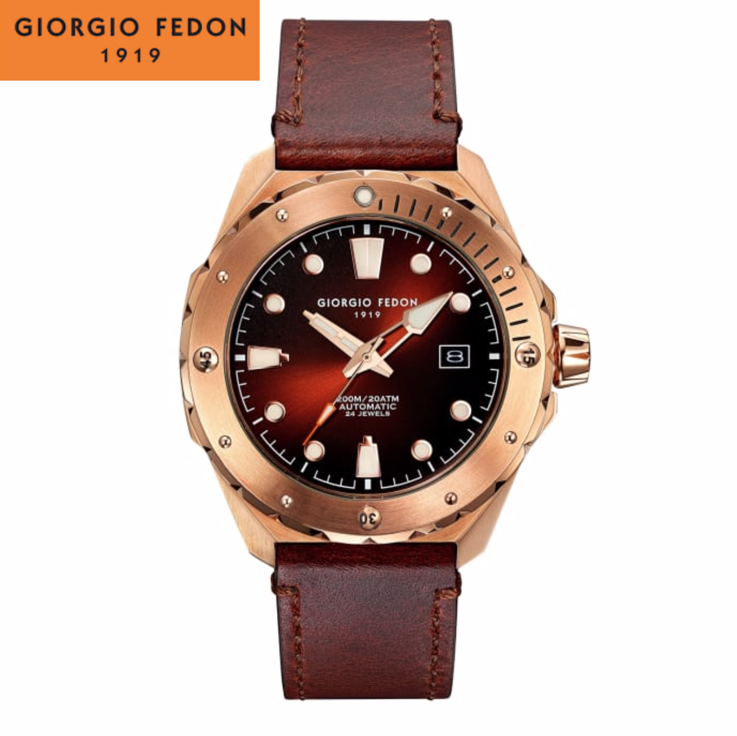 Giorgio Fedon 喬治菲登1919 Ocean Walker  海行者系列 機械腕錶 GFCJ006 玫瑰金/45mm