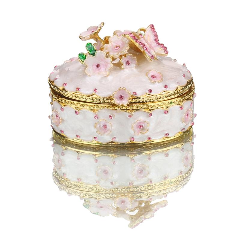 日式粉色櫻花首飾盒森系擺件少女心梳妝臺裝飾品盒桌面戒指耳釘盒
