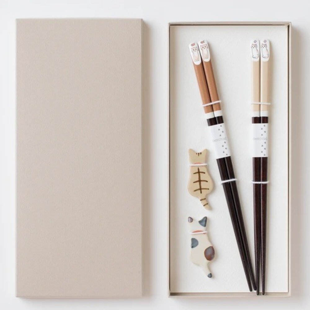日本製造HARUPEI貓咪對筷禮盒組 附筷架 23cm 日本進口 日本天然竹筷 環保筷子 餐筷 若狭塗技 日式餐具 - 日本 日本現貨 日本代購 日本空運來台 日本人氣 JAPAN 送禮推薦 貓咪筷子 筷子 可愛筷子 對筷 貓咪 代購 日本選物 熱銷商品 日本製造HARUPEI貓咪對筷禮盒組 附筷架