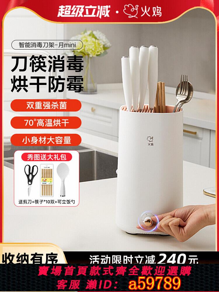 【台灣公司 可打統編】火雞智能刀架筷子消毒機家用筷籠刀具消毒器筷子烘干器廚房置物架