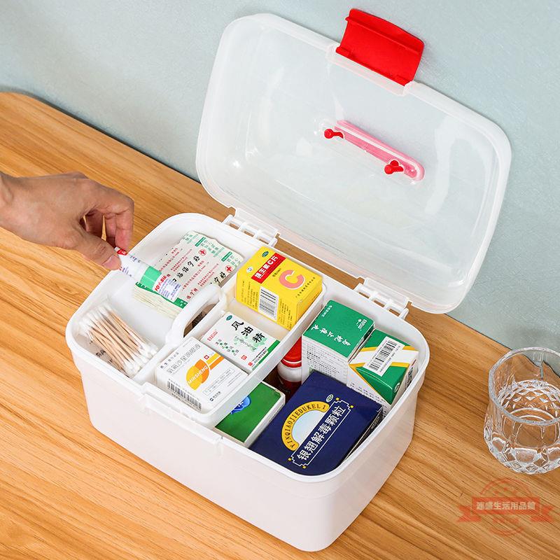 藥盒家用藥箱家庭裝收納盒透明收納盒藥品分類多層抽屜式一件代發