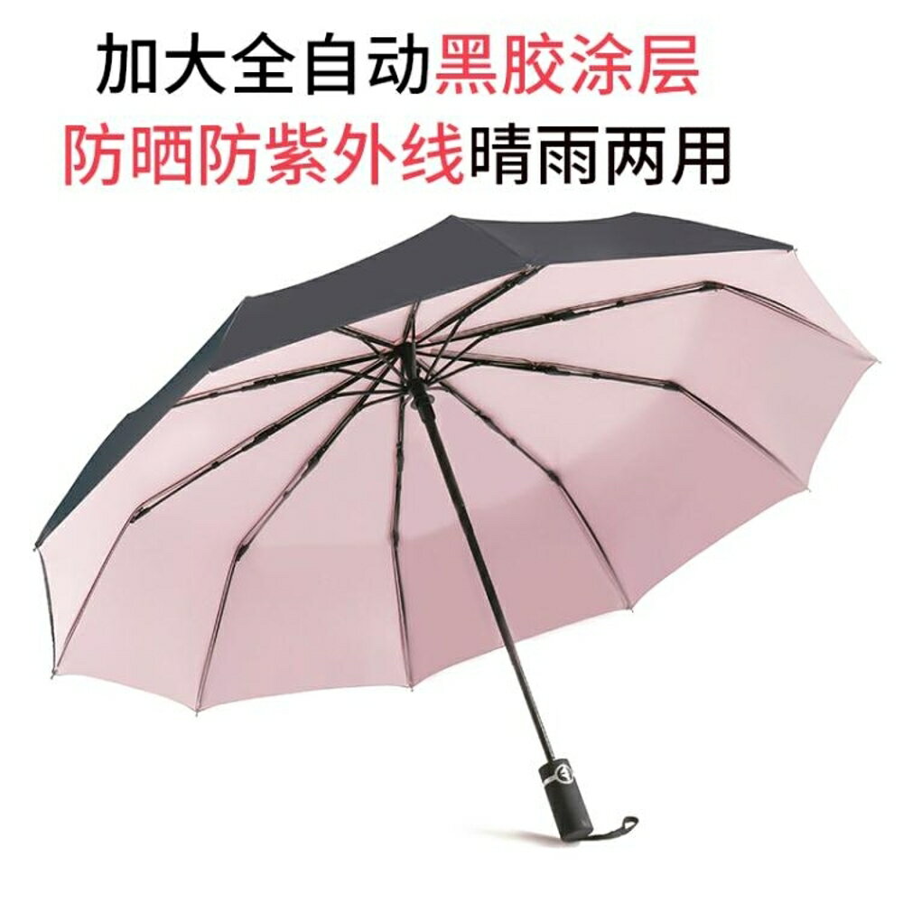 全自動雨傘防曬黑膠晴雨兩用折疊大號遮陽傘雙人防紫外線女太陽傘14