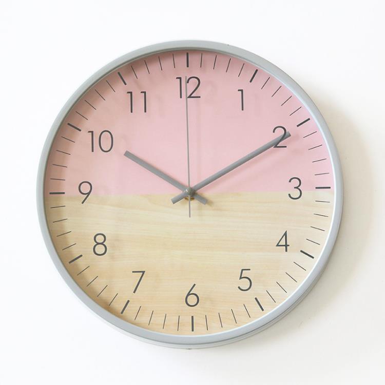北歐靜音掛鐘簡約現代臥室客廳掛錶時鐘石英鐘創意無聲裝飾12寸30