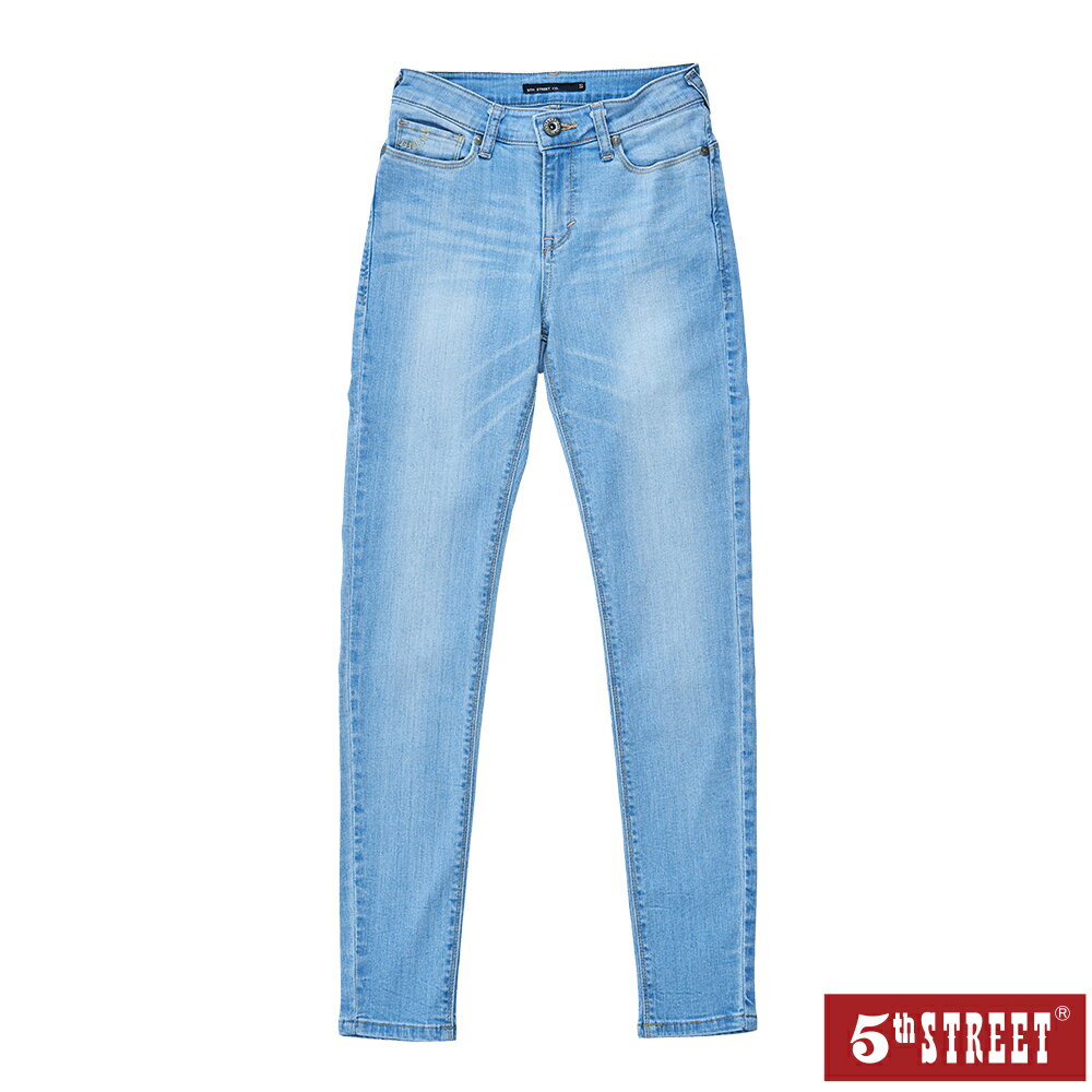 女裝 顯瘦基本小直褲-拔淺藍(-3KG系列) (947262) 【5th STREET】【全館滿$3000贈環保餐具收納包】