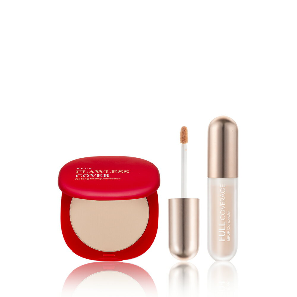 MKUP 美咖 高遮無痕水粉餅+去你的瑕疵泥霧遮瑕膏(效期:20261031)