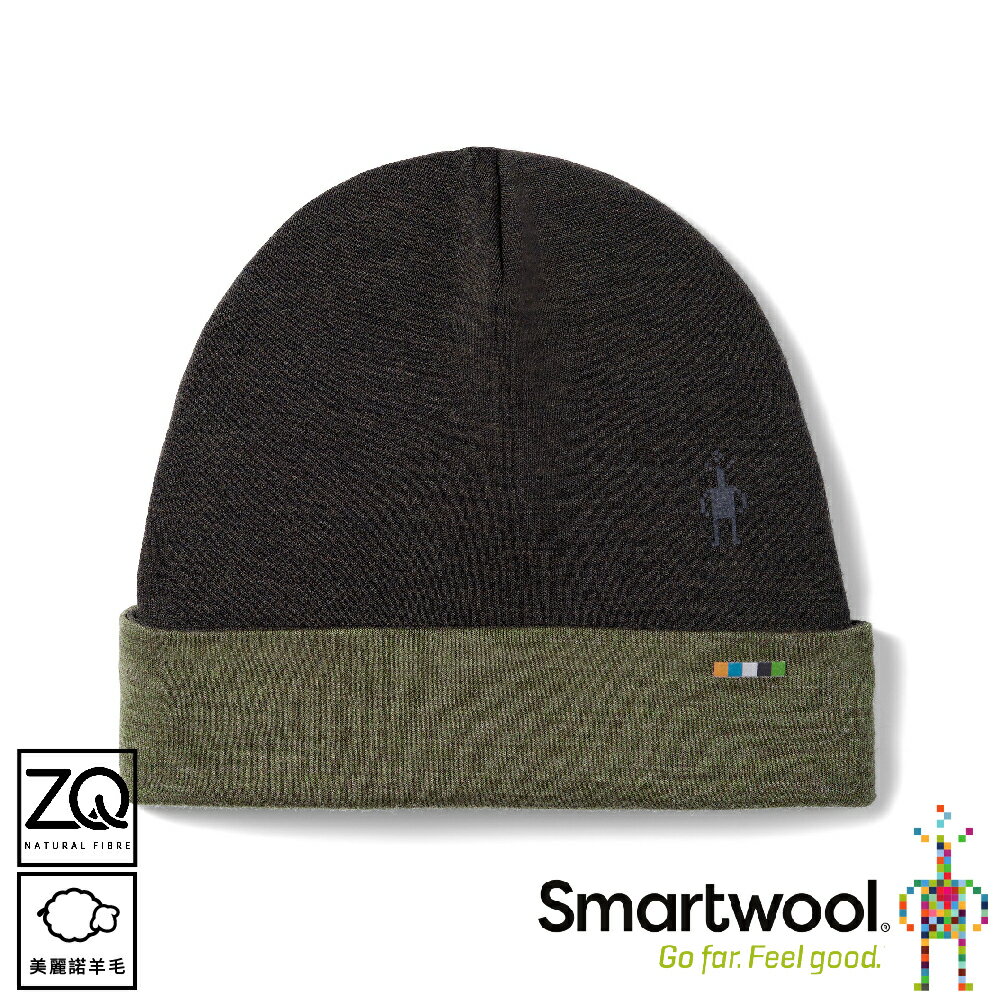 【SmartWool 美國 Thermal 美麗諾羊毛反摺毛帽《霧褐》】SW0SW956/保暖帽/雪帽/休閒帽/防寒/登山