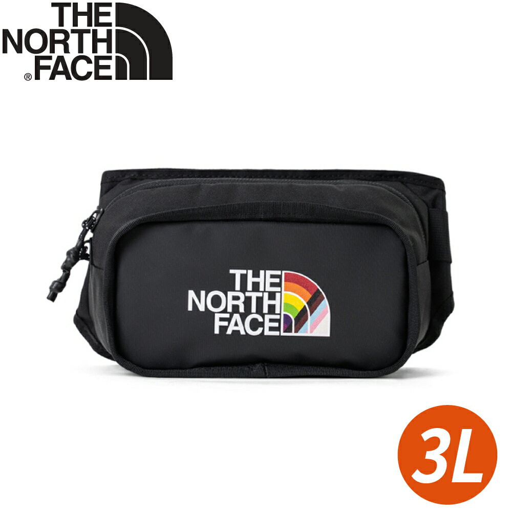 【The North Face EXPLORE HIP PACK 3L休閒腰包《黑色多彩》】3KZX/小包/斜背包/側背包