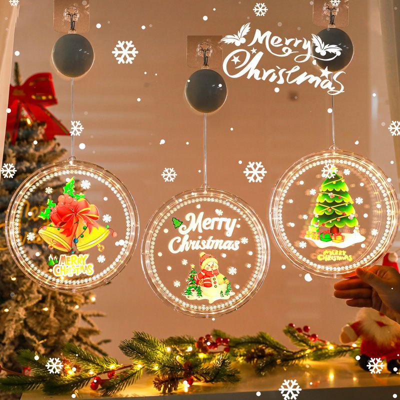聖誕節Led吸盤皮線燈裝飾彩燈室內戶外櫥窗掛飾派對氛圍造型燈串 全館免運