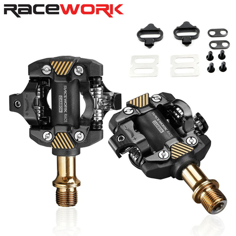 RACEWORK山地鎖踏超輕自鎖DU軸承腳踏腳蹬山地車鎖踏m8100復碳纖