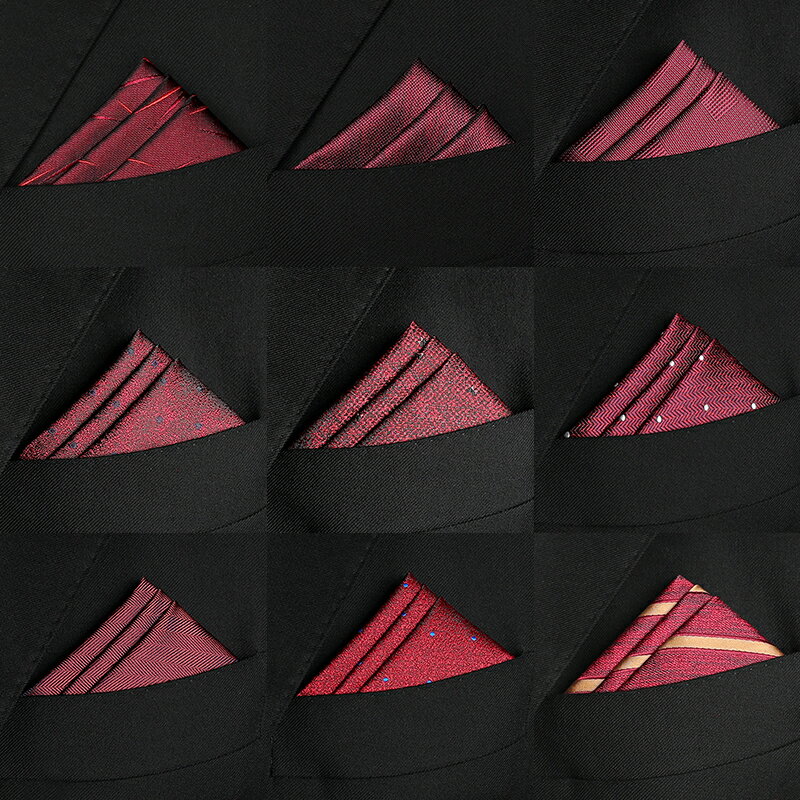 男士手帕 紳士手帕 口袋巾 男士西裝口袋巾酒紅色新郎伴郎結婚婚禮主持司儀婚慶西服手帕方巾『cyd23814』