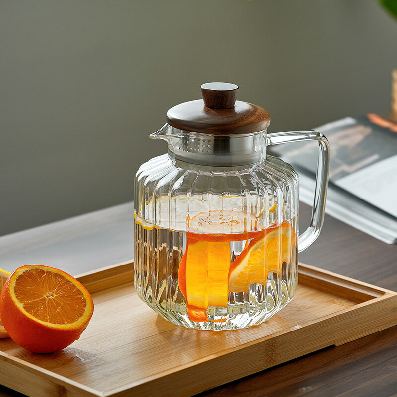 玻璃冷水壺 耐高溫家用大容量 高顔值涼白開水杯泡茶壺耐熱防爆水瓶