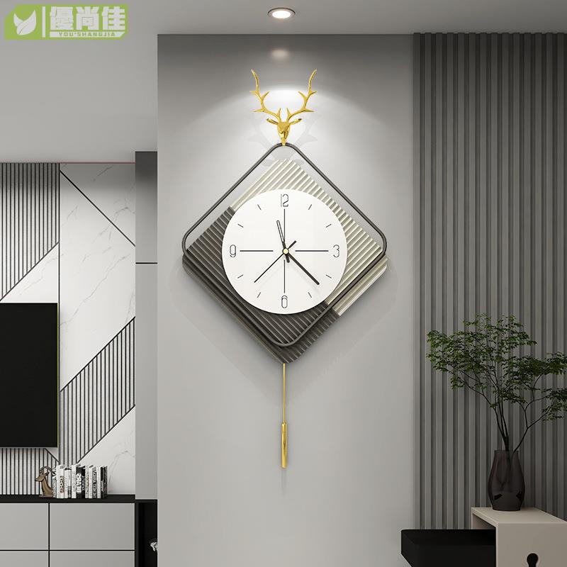 輕奢裝飾客廳鐘表掛鐘現代簡約家用創意時尚餐廳時鐘掛墻掛式掛表