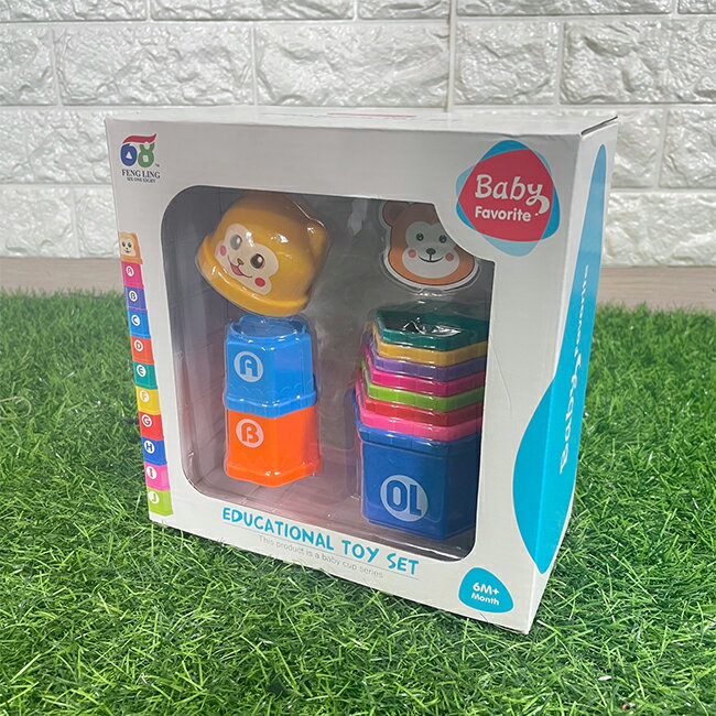 早教益智 數字 英文 疊疊杯 兒童禮物 層層疊 疊疊樂 嬰兒玩具 益智玩具 七彩虹【塔克】