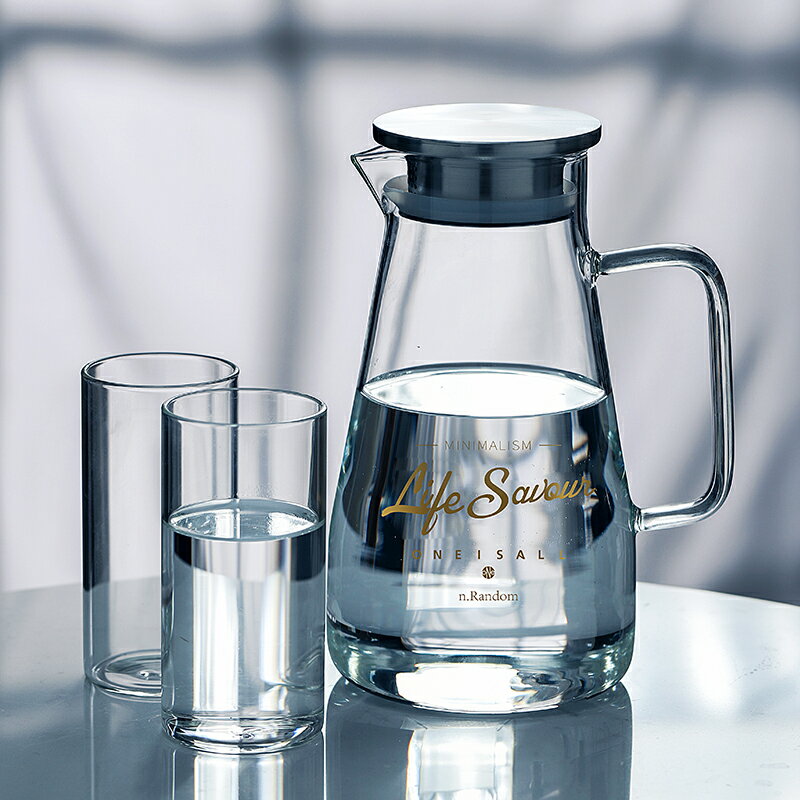 家用冷水壺玻璃涼水瓶夏耐熱高溫扎壺晾白開水杯套裝泡茶壺大容量