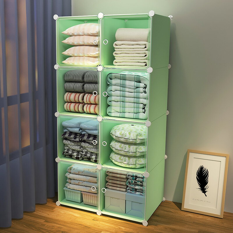 臥室收納架宿舍衣服置物架靠墻落地式儲物架衣柜分隔板整理收納柜