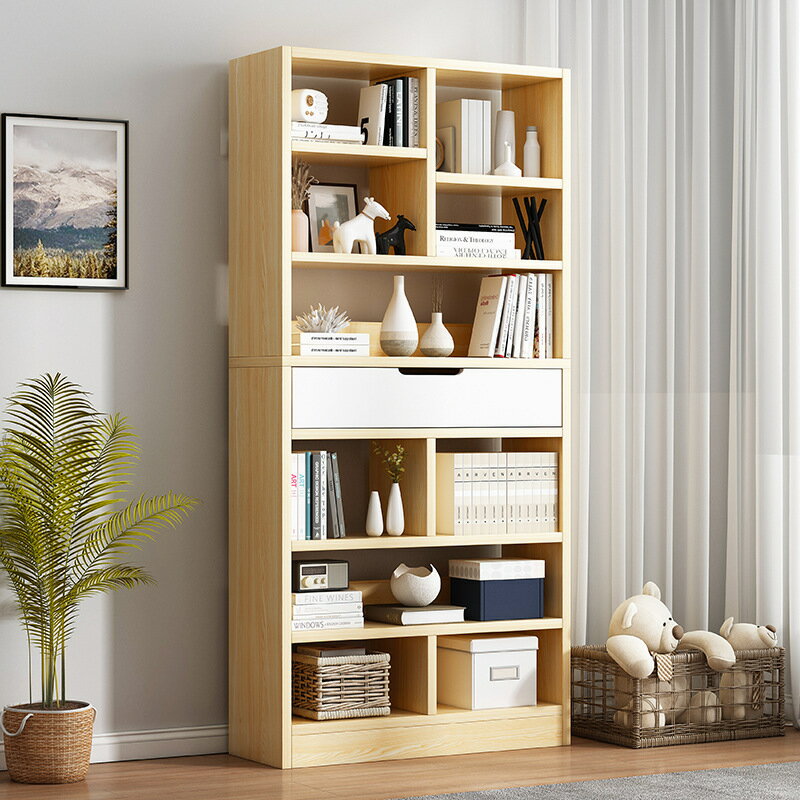 【品質保證】置物櫃 置物架 簡易書書架組合簡約現代家用書房客廳落地置物架組裝學生家用