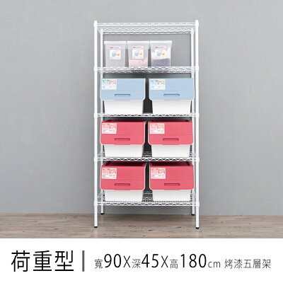 倉庫架/置物架 荷重型 90x45x180公分烤漆五層波浪收納架 dayneeds