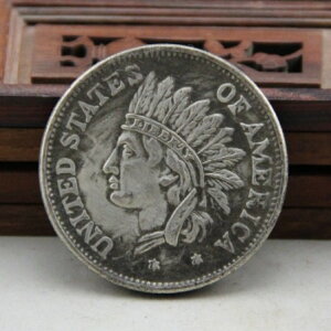 美洲印第安納人頭像1851仿古代美國古錢幣的銀幣外國銀古代1851年