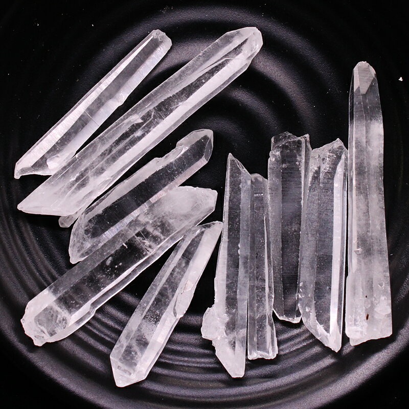 易晶緣水晶碎石天然白水晶六棱柱原石擺件超透晶體小號長條形