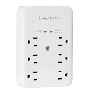 Amazon Basics 壁掛式插座 SMD607 6插2USB 3.4A 1080焦耳 電湧保護 [2美國直購]