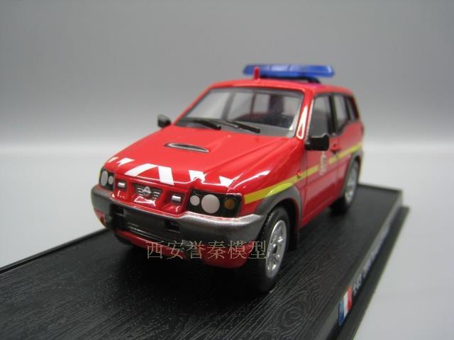 撿漏金屬車模法國 1/43 2004 terrano II FRANCE合金消防車模型