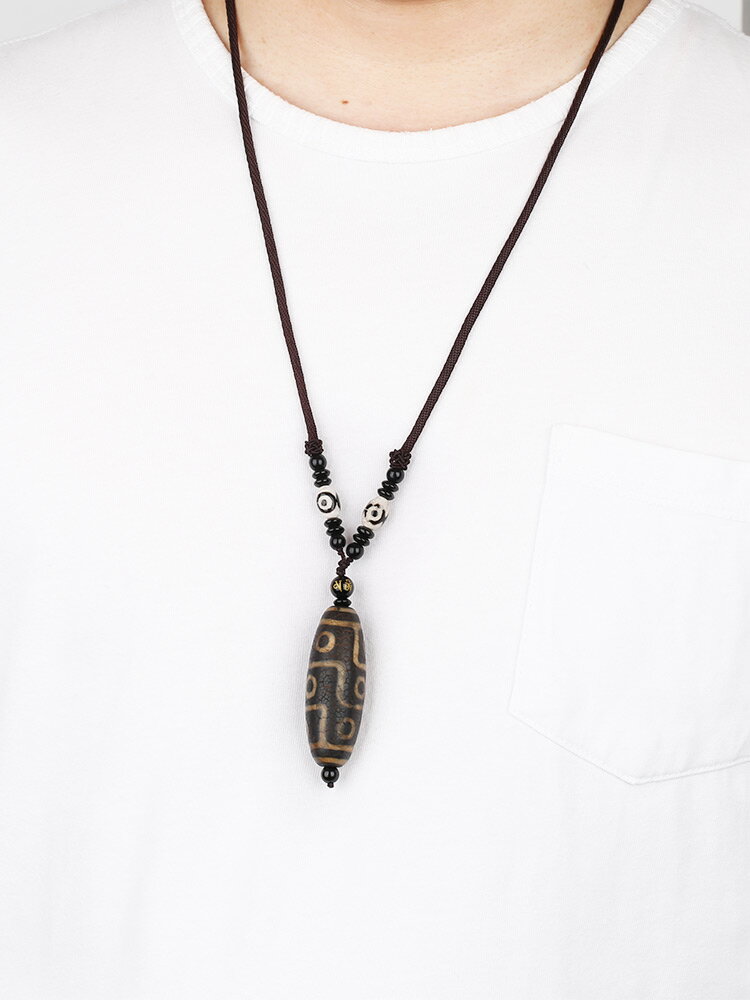 西藏天珠真品九眼天珠吊墜老天珠瑪瑙天然原石男女項鏈護身符掛件| 協貿