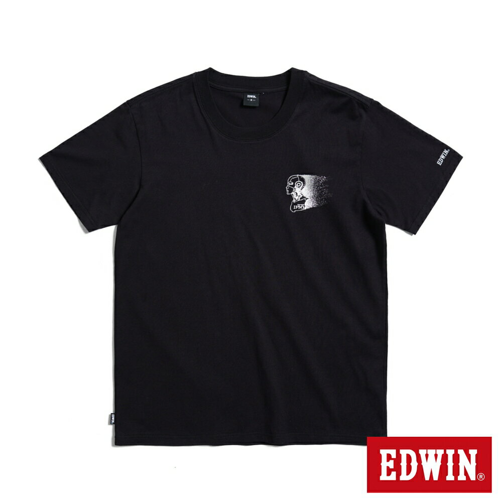 EDWIN 機器人胸像短袖T恤-男款 黑色 #滿2件享折扣