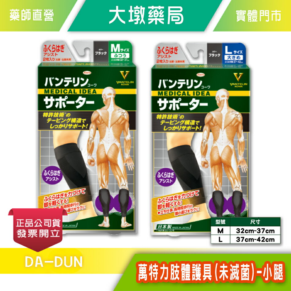 KOWA 萬特力肢體護具(未滅菌)-小腿 2入/盒 膝部肢體護具 M/L尺寸可選 護小腿》大墩藥局