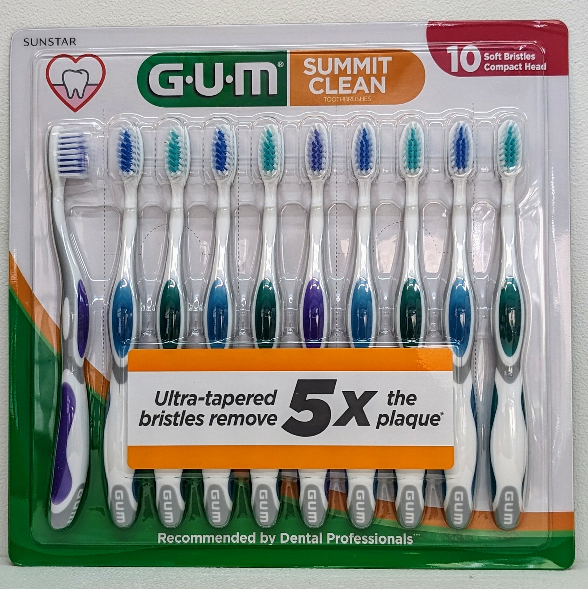 [4美國直購] GUM Summit 錐形軟刷毛 手動牙刷 10入 Toothbrush 10-pack (TC4)A1748813