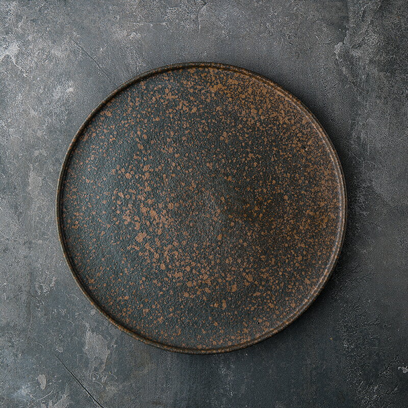 朵頤OMSO歐式創意陶瓷托盤 平盤淺盤圓形大號茶盤家用簡約水果盤1入