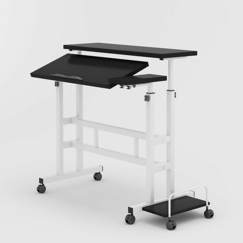 簡易辦公桌站立式升降桌筆記本電腦桌臺式工作臺可移動折疊小書桌