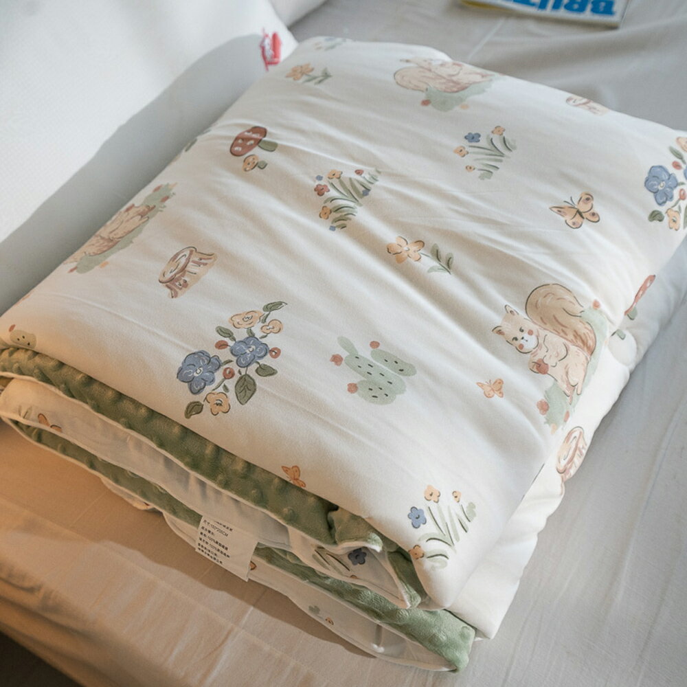 ins針織 點點被 松鼠花園 5X7尺  可單蓋 暖被 冬被 棉床本舖 媲美韓國棉被 1