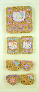 【震撼精品百貨】Hello Kitty 凱蒂貓 KITTY立體貼紙-軟木粉 震撼日式精品百貨