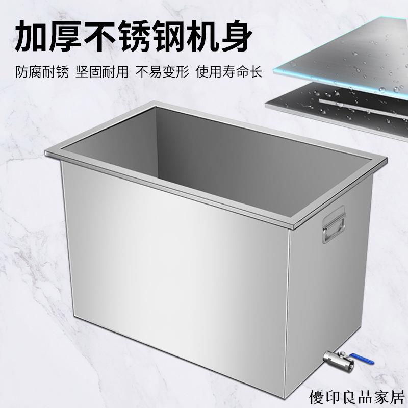 免運 附發票 大號家用塑膠水桶 露營儲水桶 食品級塑料桶 運輸桶 帶蓋塑膠水箱 長方形加厚 臥式儲水桶不銹鋼化凍池解凍池周轉箱工業水桶油煙機清洗箱過濾箱水池食堂