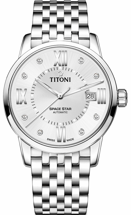 TITONI 梅花錶 天星系列 SPACE STAR 經典機械腕錶(83538S-099)-40mm-銀面鋼帶【刷卡回饋 分期0利率】【APP下單點數13倍送】