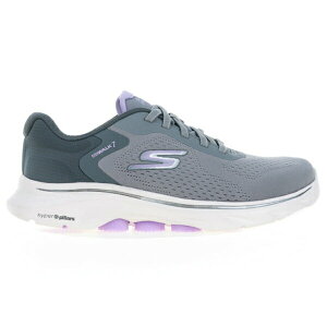 Skechers Go Walk 7 [125215WGYLV] 女 健走鞋 運動 休閒 步行 寬楦 輕量 避震 灰 紫