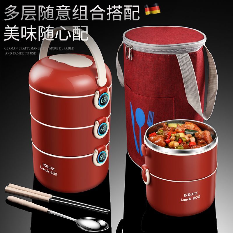 免運 保溫飯盒 便當盒 飯盒 手提飯盒 多層316L不銹鋼大容量保溫飯盒可微波爐加熱上班族學生便攜碗餐盒特惠/開立發票K0929