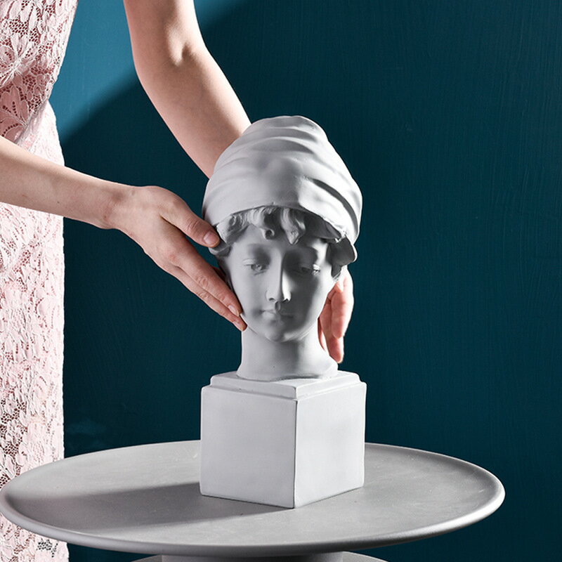 定制莫蘭迪色樹脂石膏頭像大衛維納斯素描人物雕塑裝飾品藝術擺件| 協貿