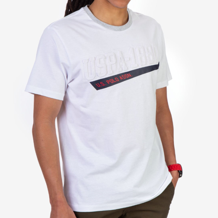 U.S. POLO ASSN. T恤 短袖立體USPA 男裝 短T 圓領 TEE 上衣 U34004 白色(現貨)▶指定Outlet商品5折起☆現貨【送禮首選★APP下單點數4倍送】