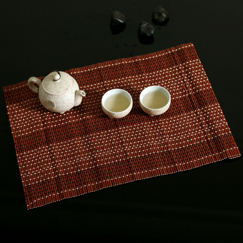 西餐廳餐茶墊純手工編織天然竹子芒皮餐墊茶席竹簾壽司卷工具卷簾