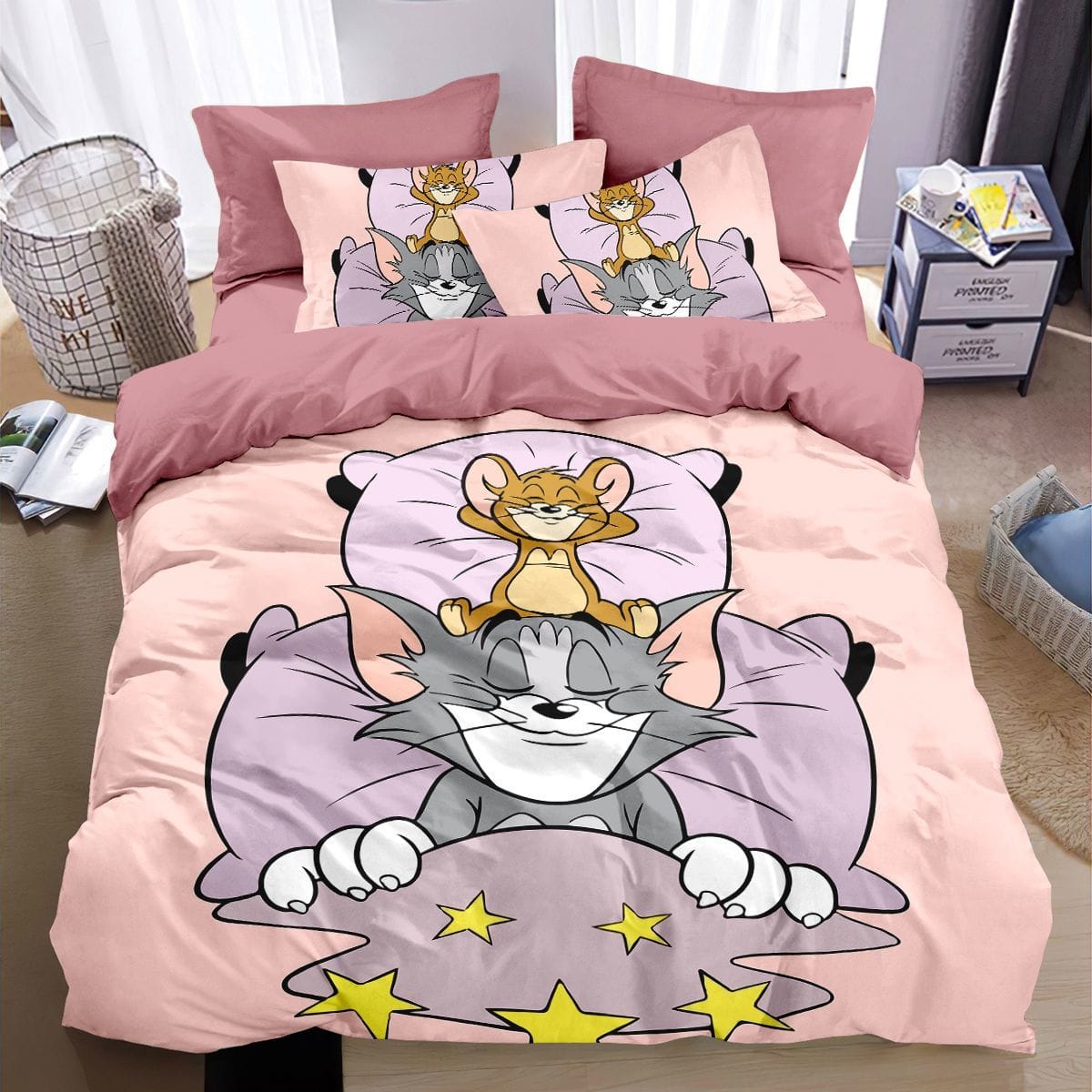 貓跟老鼠卡通系列棉質床包四件套 1