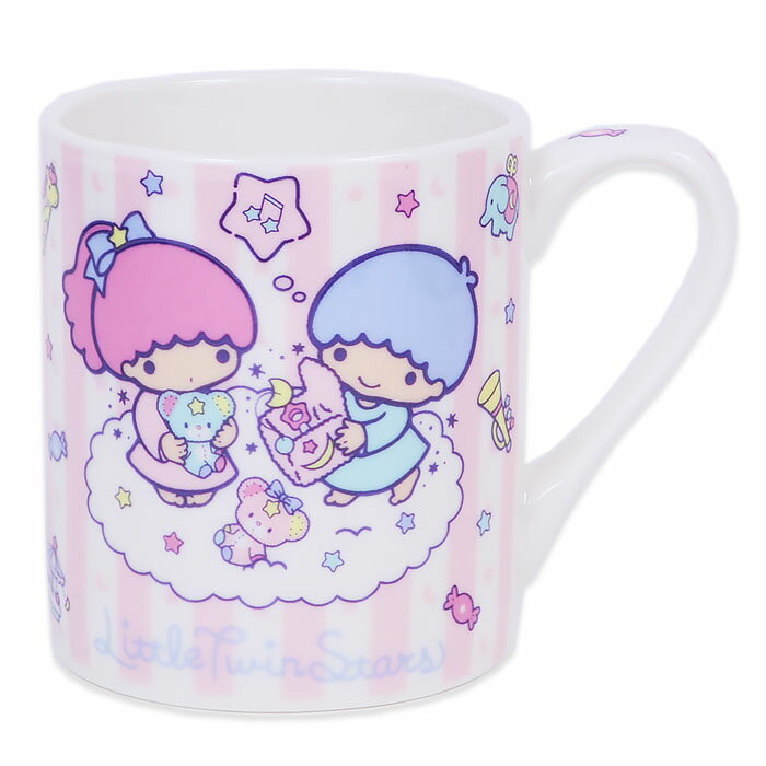 大賀屋 日貨 雙子星 馬克杯 杯子 水杯 茶杯 陶瓷杯 杯 咖啡杯 禮品杯 三麗鷗 小雙星 正版 L00011564