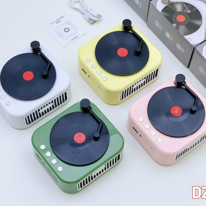 DZ-012迷你收音機插卡黑膠唱片機音響復古音箱復古小音響【北歐家居生活】