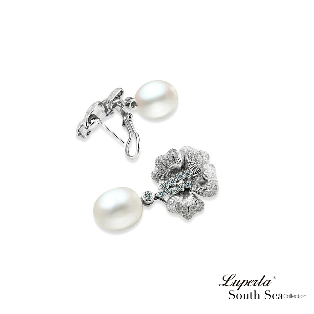 大東山珠寶 天然海水南洋珍珠耳環 麗緻璀璨 18K金真鑽 12MM 6