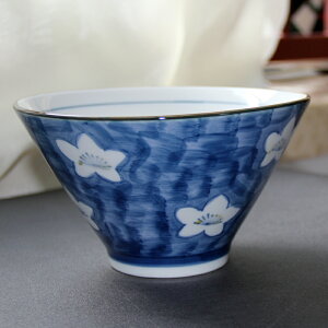 日式和風斗笠碗 陶瓷面碗青花瓷釉下彩繪櫻花餐具大碗日式拉面碗